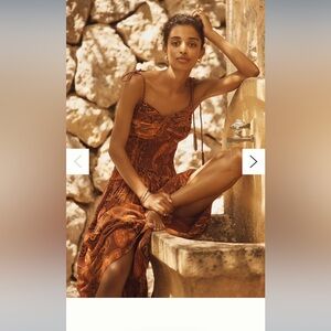 Farm Rio x Anthropologie Rust Paisley Maxi Dress